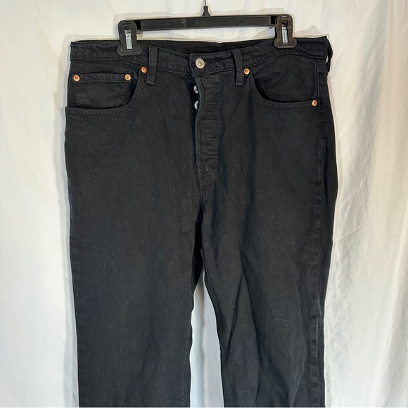 Levi’s 501 Raw Hem High Rise Black Jeans 32x32 - Picture 7 of 7